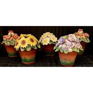 Fitz and Floyd Vintage Trinket Box: Forever in Bloom Ceramic 5 available